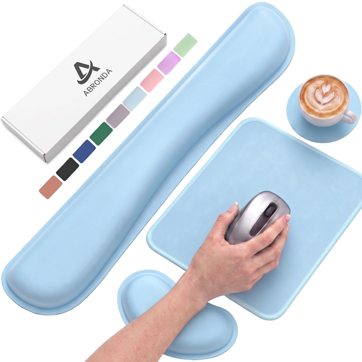 Office Ergonomic Memory Foam Computer Mouse and Keyboard Wrist Rest pad Support Carpal Tunnel, Wrist Rest for Keyboard and Mouse, Wrist Support Set
