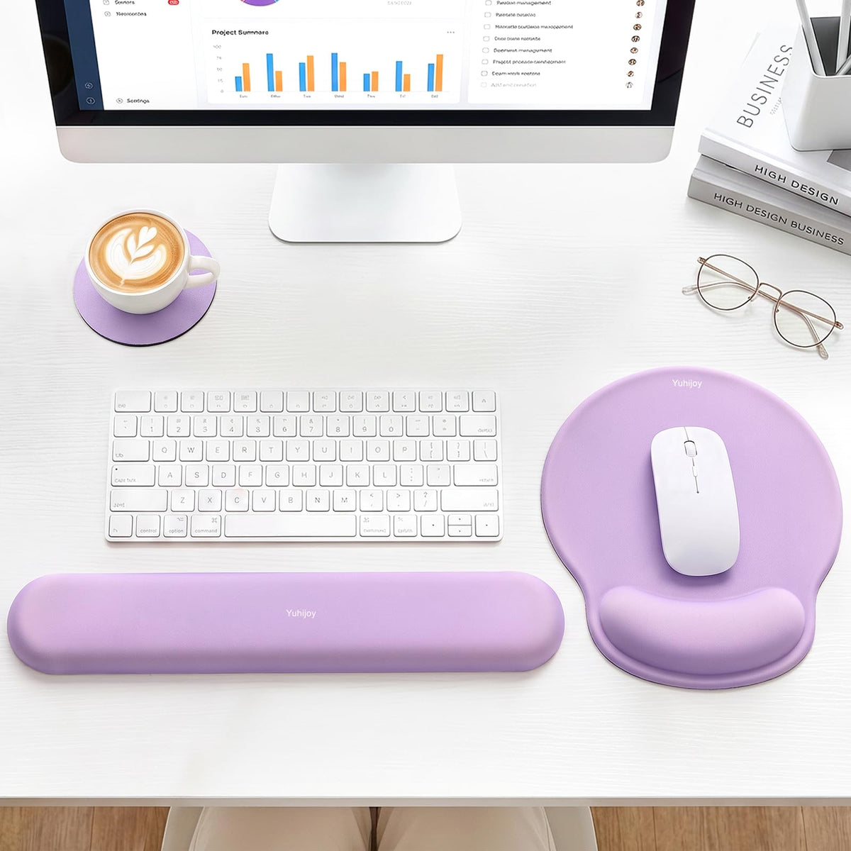 Ergonomic Mouse Pad with Wrist Rest, Mouse Pads for Desk Wrist Support