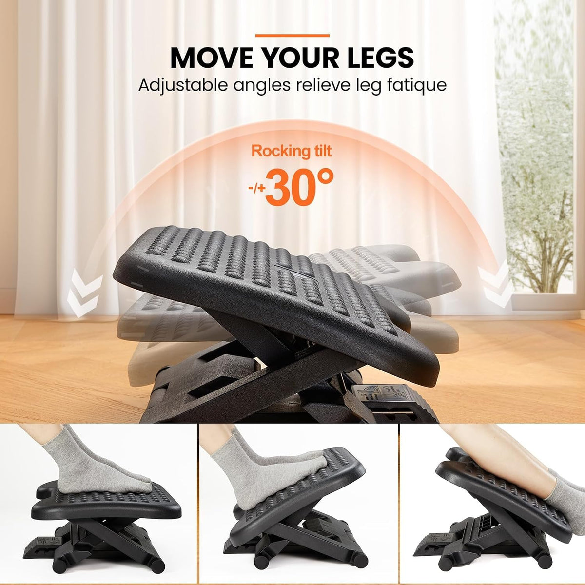 ErGear Adjustable Footrest Under Desk with 3 Height Settings