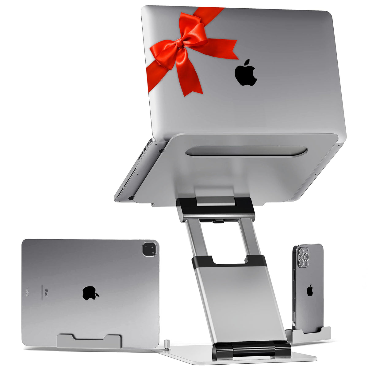 Lifelong Aluminum Adjustable Laptop Stand, Extra Tall 20" Riser, Grey