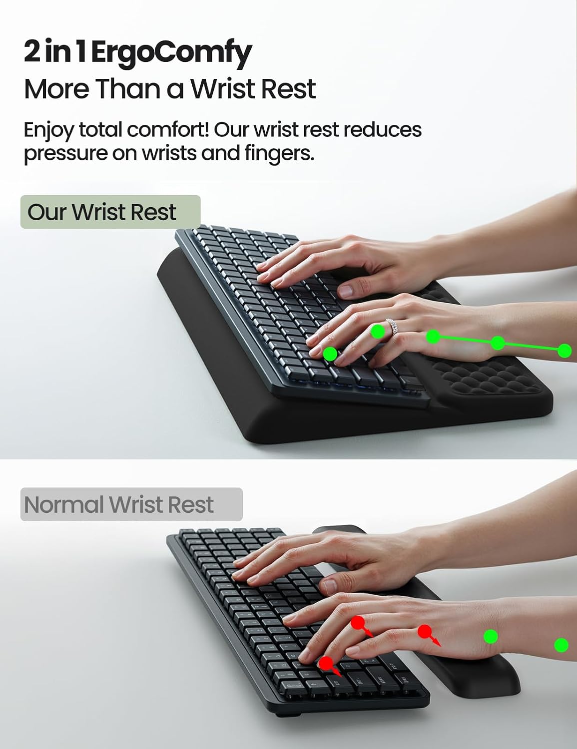 Vaydeer Wrist Rest with Keyboard Stand Computer Ergonomic Wrist Support Pad