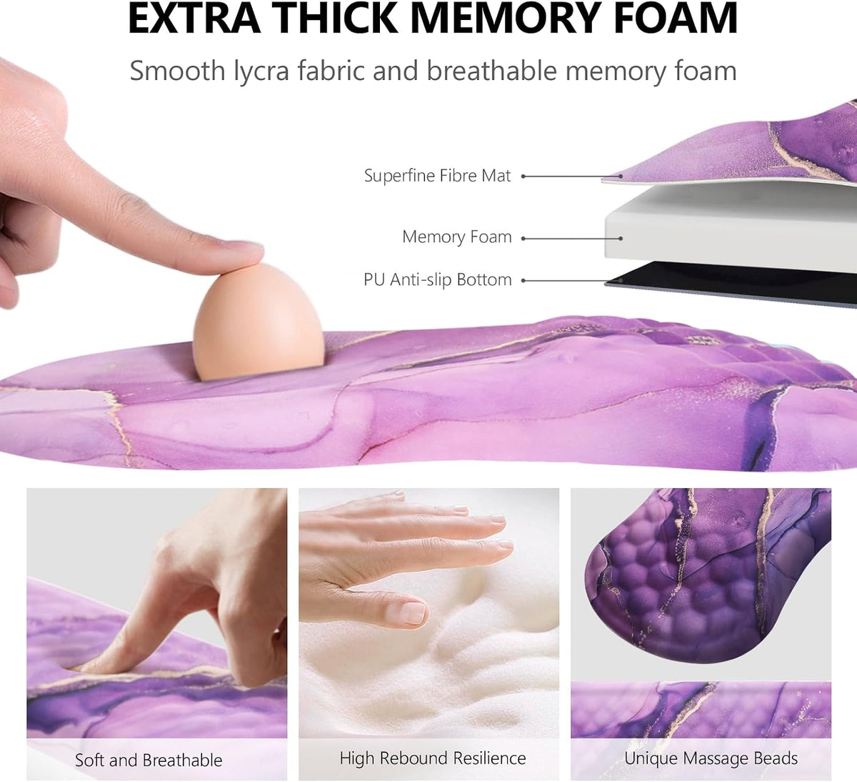 Ergonomic Mouse Pad with Wrist Support and Keyboard Wrist Rest Set