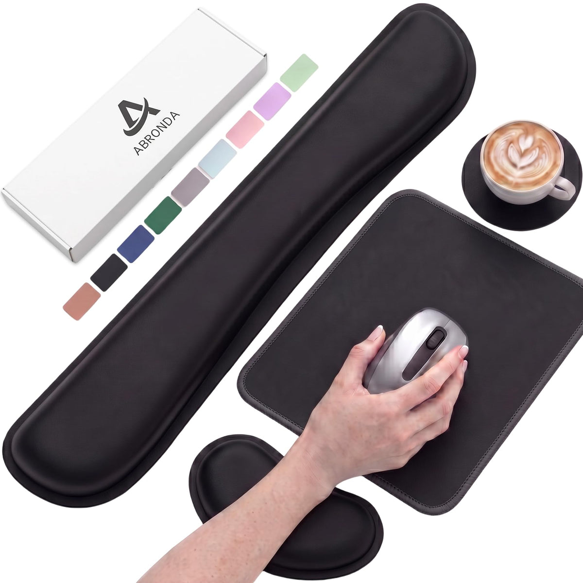 Office Ergonomic Memory Foam Computer Mouse and Keyboard Wrist Rest pad Support Carpal Tunnel, Wrist Rest for Keyboard and Mouse, Wrist Support Set