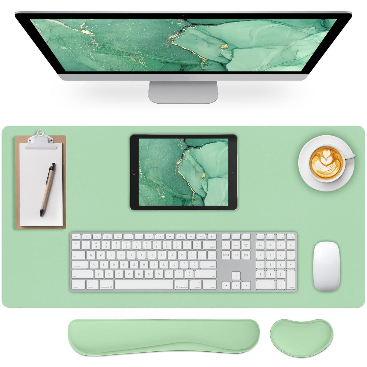 Mouse Pad and Keyboard Wrist Rest, 3-in-1 Keyboard and Mouse Pad