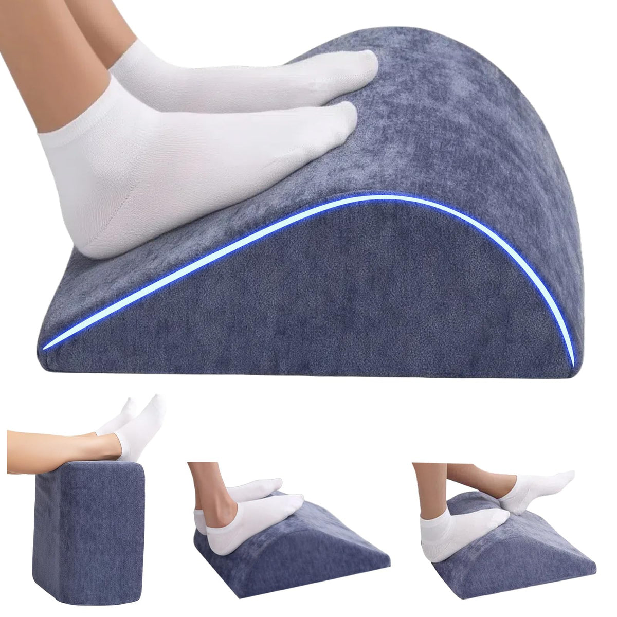 Foot Rest for Under Desk at Work, Ergonomic Under Desk Footrest with Washable Cover for Office, Home & Gaming Leg Elevation Pillow Black