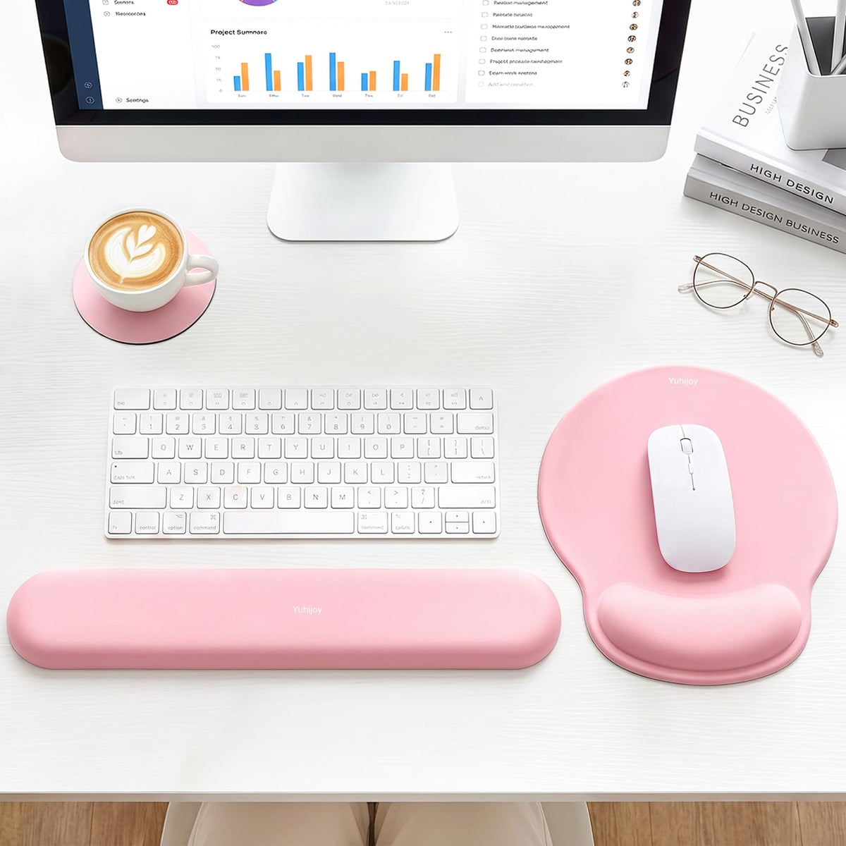 Ergonomic Mouse Pad with Wrist Rest, Mouse Pads for Desk Wrist Support