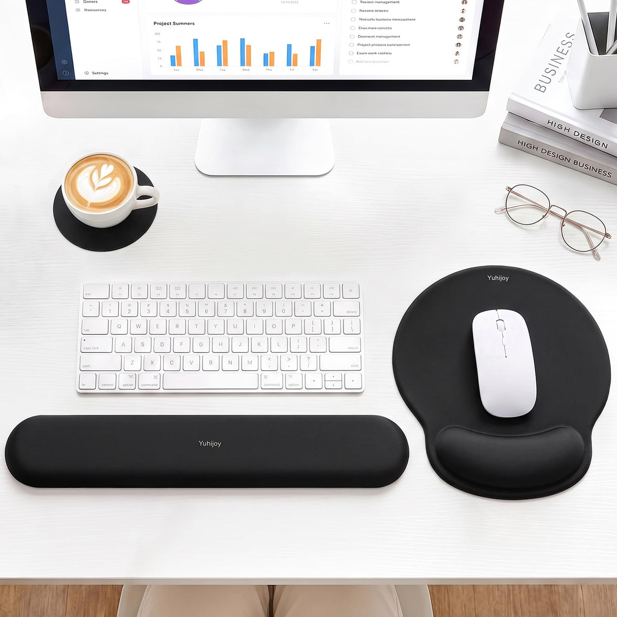 Ergonomic Mouse Pad with Wrist Rest, Mouse Pads for Desk Wrist Support
