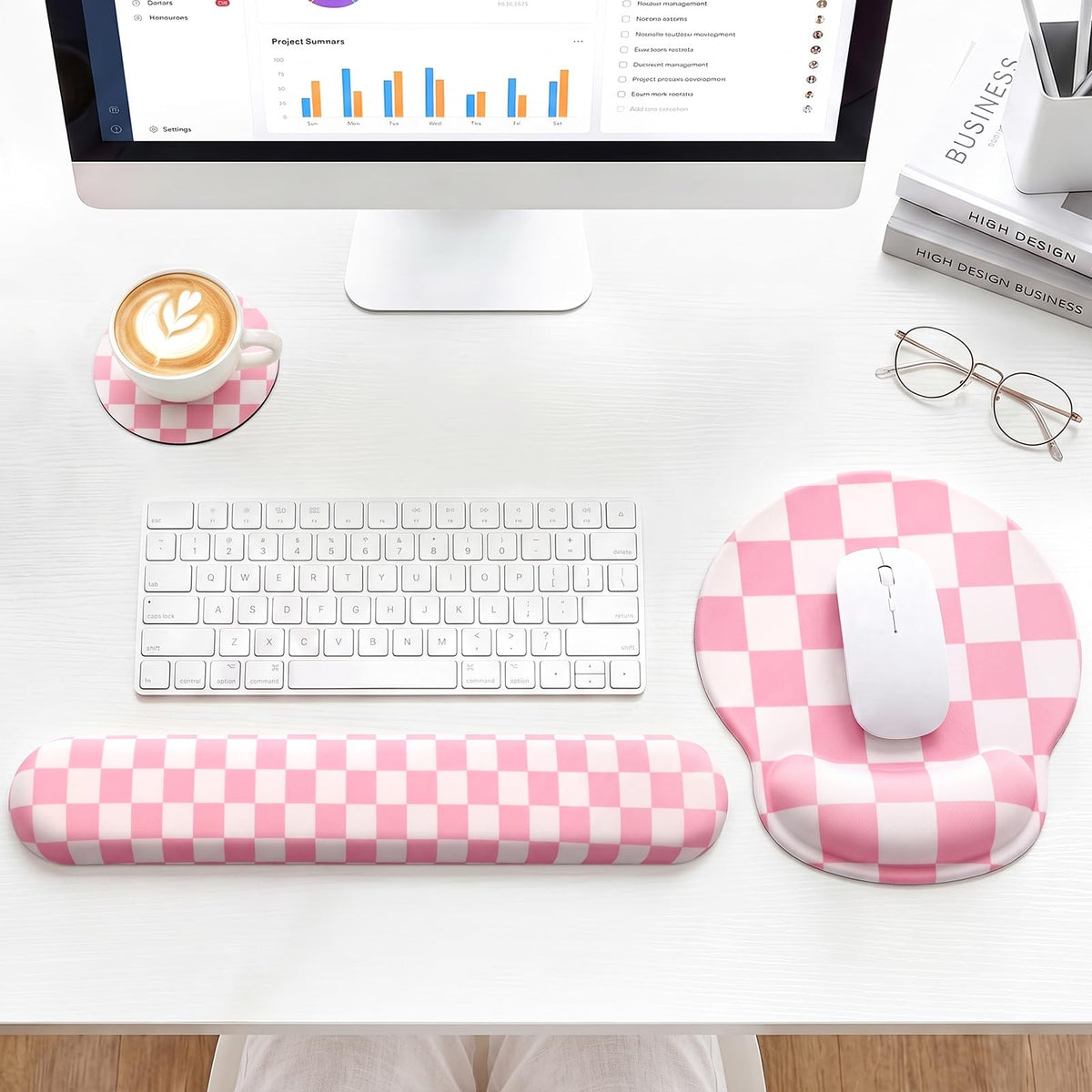 Ergonomic Mouse Pad with Wrist Rest, Mouse Pads for Desk Wrist Support