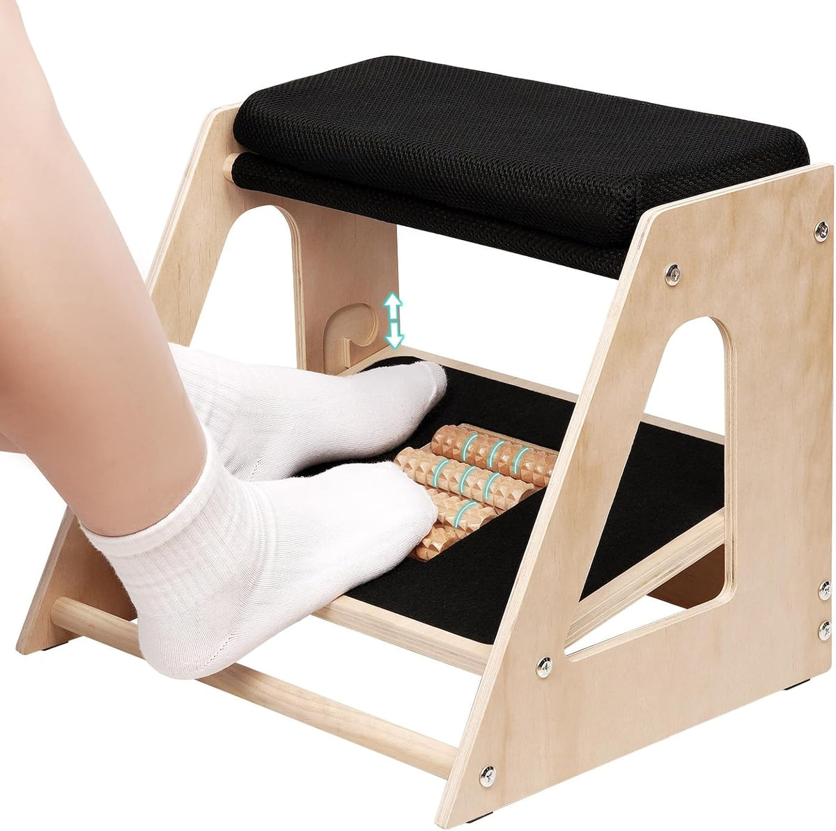 Natheeph Foot Rest Under Desk, Ergonomic Foot Stool with Massage, 4 Height
