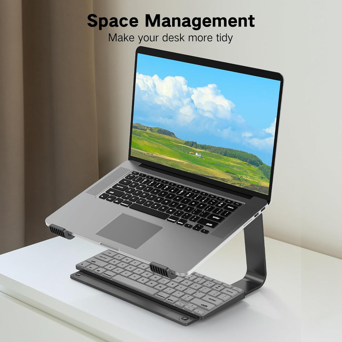 Tonmom Laptop Stand for Desk, Aluminum Laptop Riser Holder
