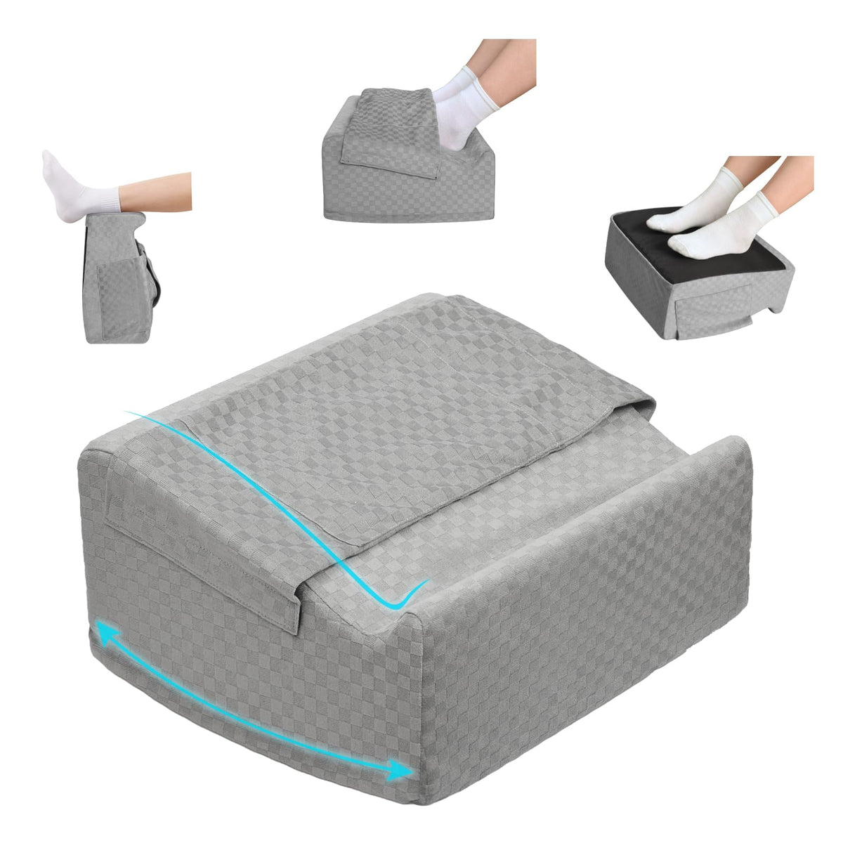 Foot Rest Under Desk with Rocking Base | Gray Velvet