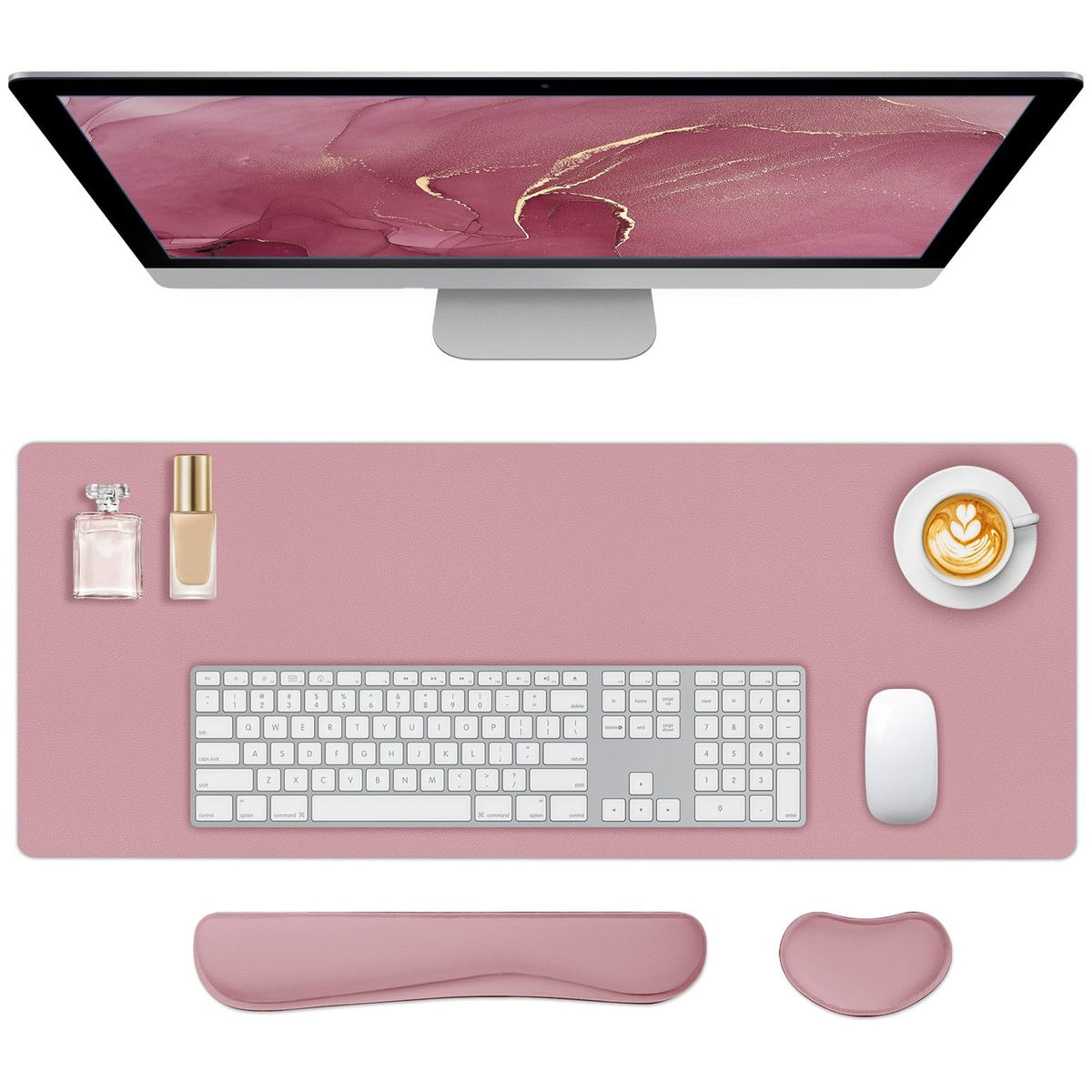 Mouse Pad and Keyboard Wrist Rest, 3-in-1 Keyboard and Mouse Pad