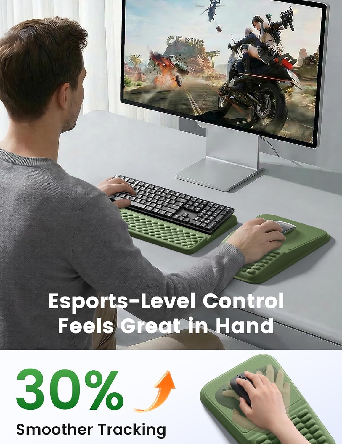 Vaydeer Keyboard Stand and Mouse Pad Set, Soft Memory Foam Wrist Rest