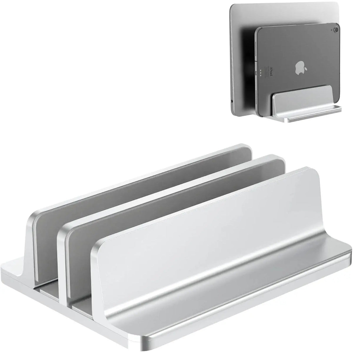 Vertical Laptop Stand, Adjustable 2 Slot  Desktop Holde(Up to 17.3 inch), Fits  MacBook/ Surface///ChromeBook/iPad and Gaming Laptops ()