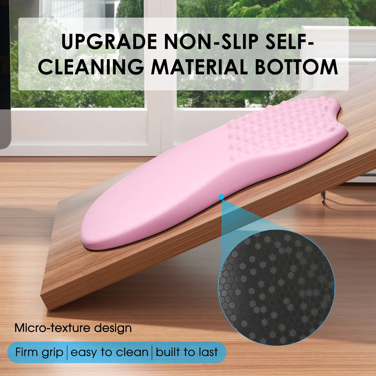 MROCO Ergonomic Memory Foam Wrist Rest Mouse Pad, 11.8 x 7.8 x 1.2 in Micro-Texture Fabric Surface, Non-Slip Base Office Accessories for Home/Office Use, Black, Cleanable with Damp Cloth,sohochic