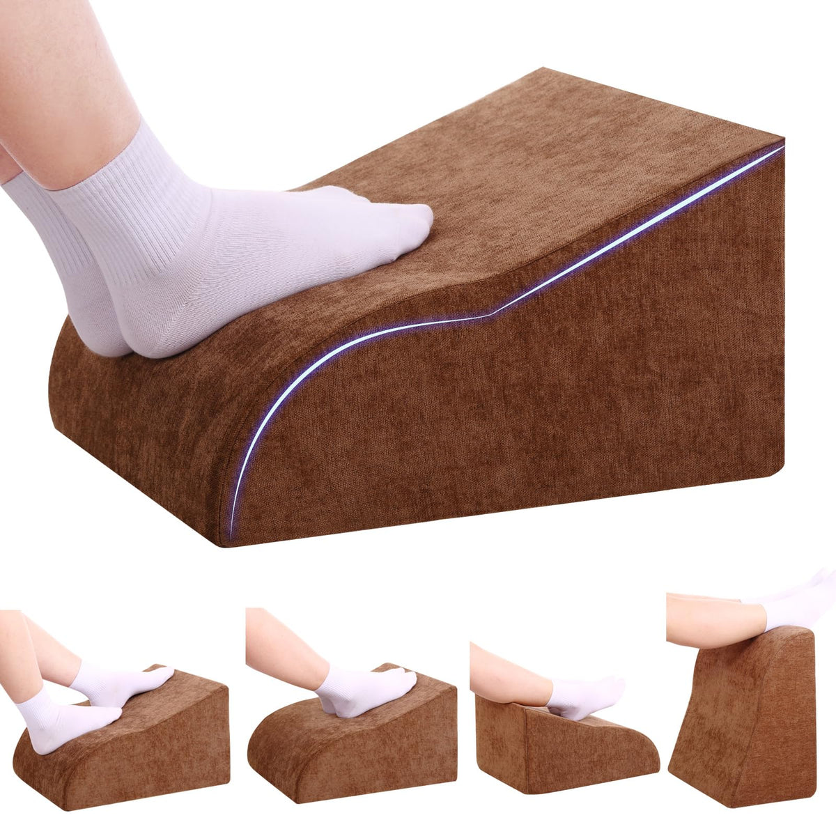 Foot Rest for Under Desk at Work, Ergonomic Under Desk Footrest with Washable Cover for Office, Home & Gaming Leg Elevation Pillow Black