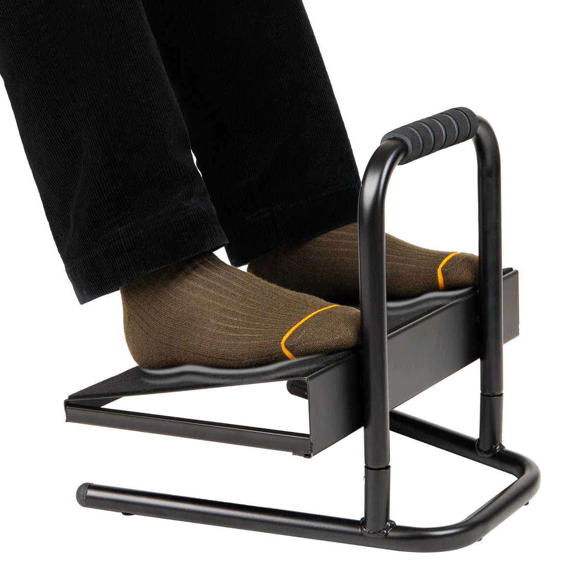 Mind Reader Foot Rest, Under Desk at Work, Ergonomic, Height Adjustable, Office, Plastic, Black
