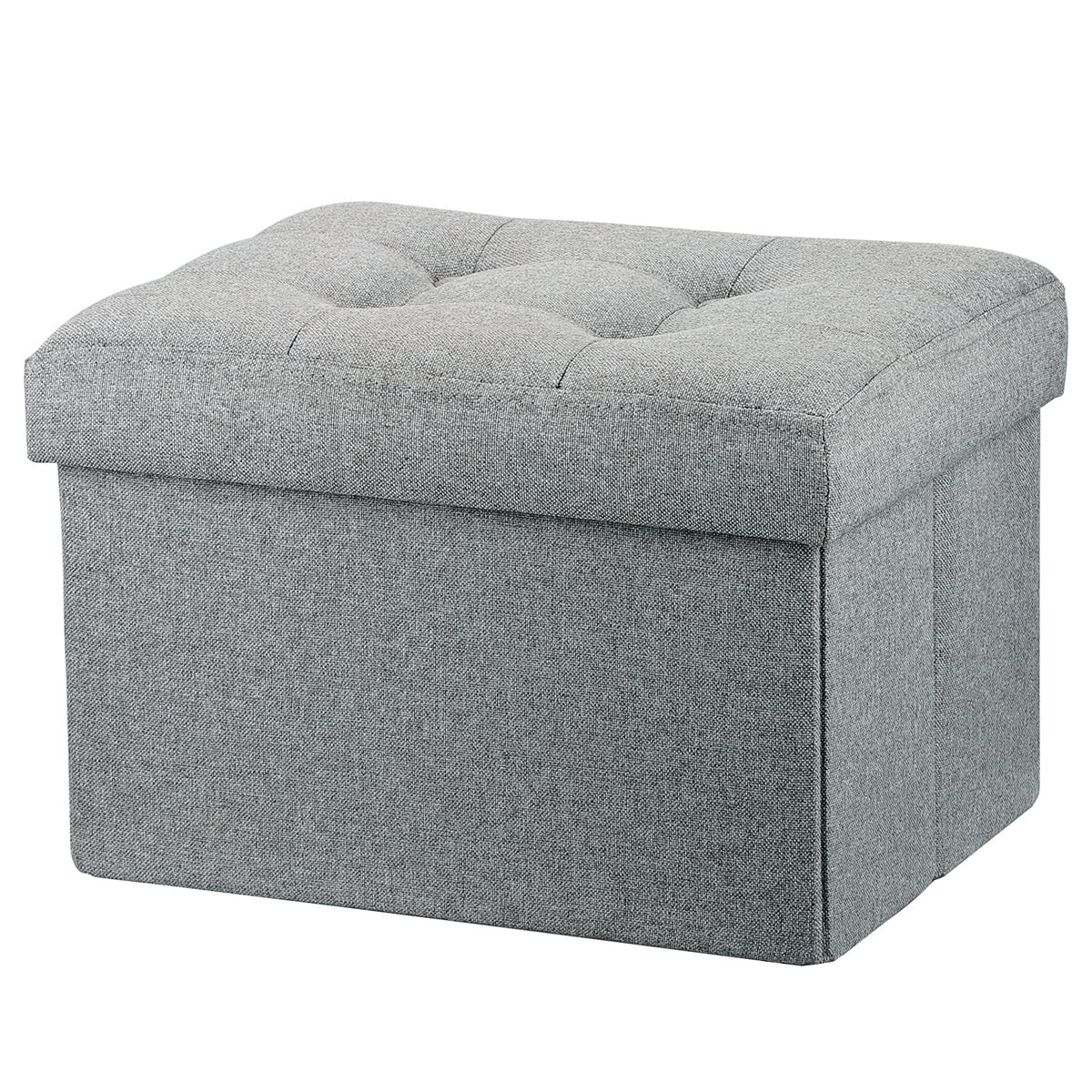 LINMAGCO Ottoman with Storage Small Foot Rest Stool Under Desk Stool Short Folding Footrest for Living Room Bedroom Home Office Dorm Dark Gray 16X12X12IN