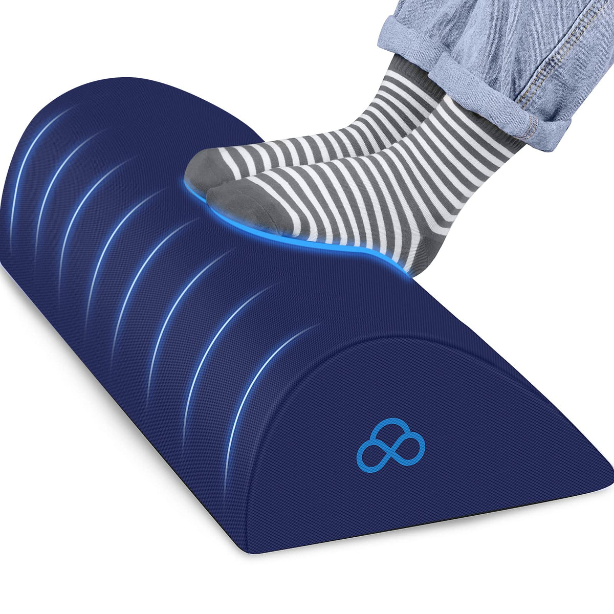 Foot Rest Ergonomic Pillow for Under Desk at Work, Anti-Fatigue,Black/Large