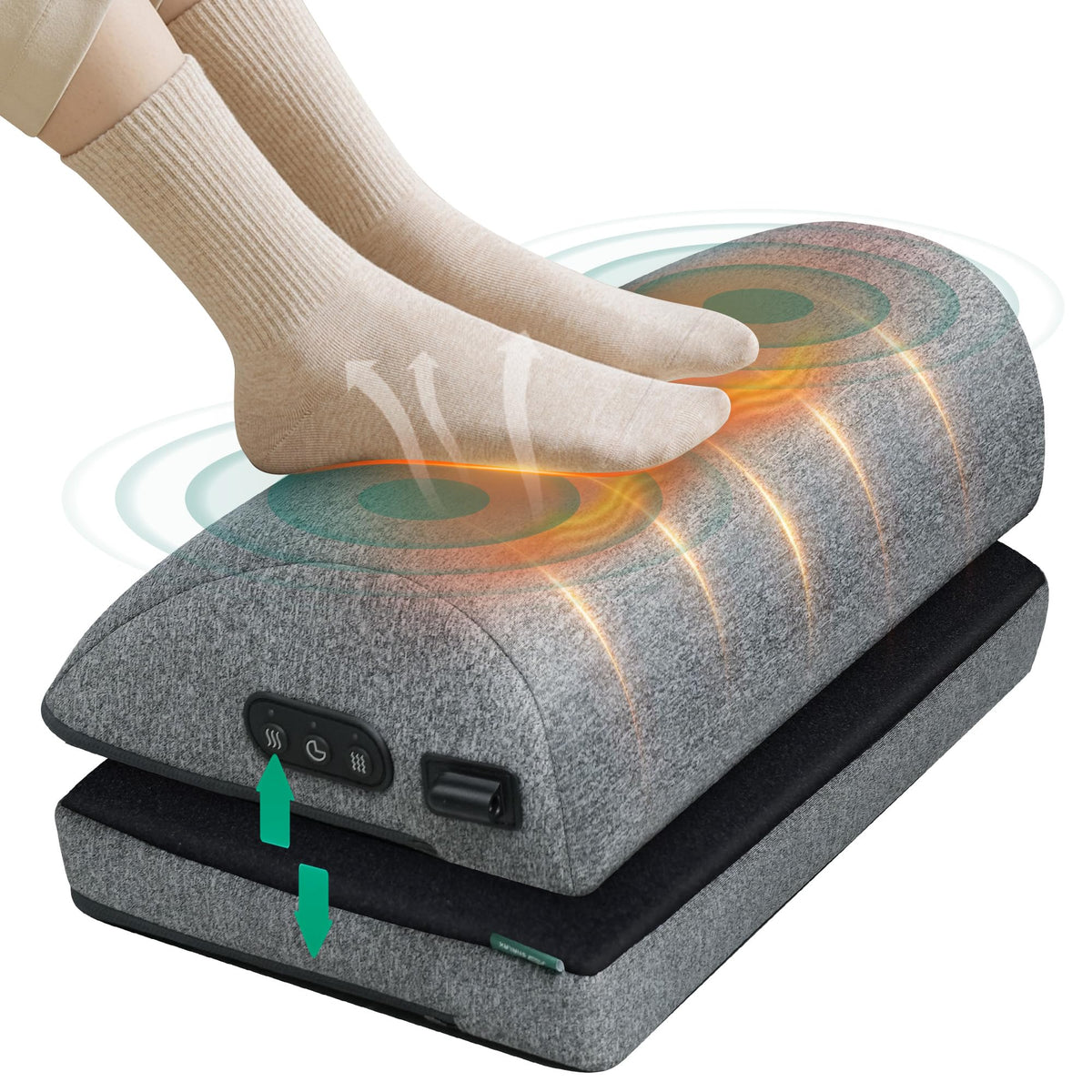 Snailax Heated Footrest Under Desk with Vibration, Adjustable Foot Stool