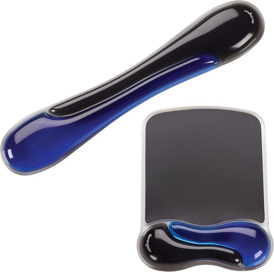 Kensington Duo Gel Mouse & Keyboard Wrist Rest Bundle Set, Ergonomic Keyboard and Mouse Pad With Wrist Support, Keyboard Wrist Rest, Computer Keyboard Pad, Cooling Gel, Non-Skid Backing, Blue K52920WW