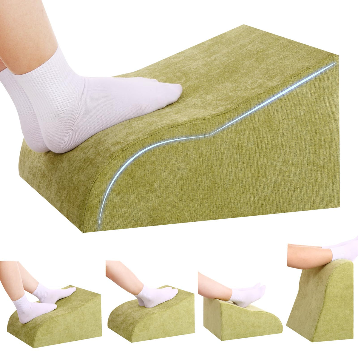 Foot Rest for Under Desk at Work, Ergonomic Under Desk Footrest with Washable Cover for Office, Home & Gaming Leg Elevation Pillow Black