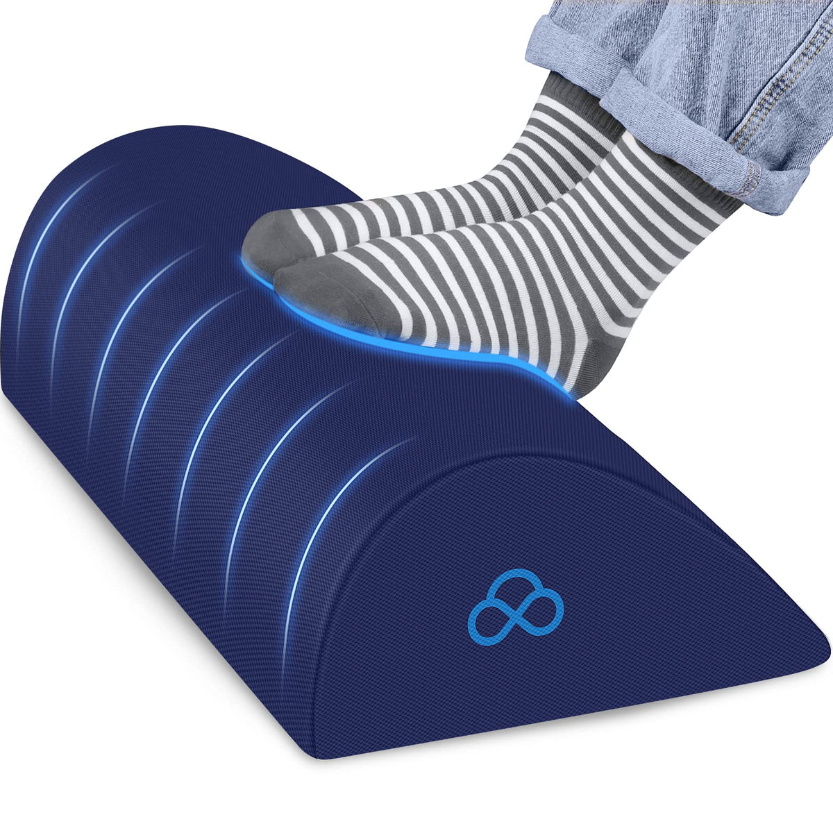 Foot Rest Ergonomic Pillow for Under Desk at Work, Anti-Fatigue,Black/Large