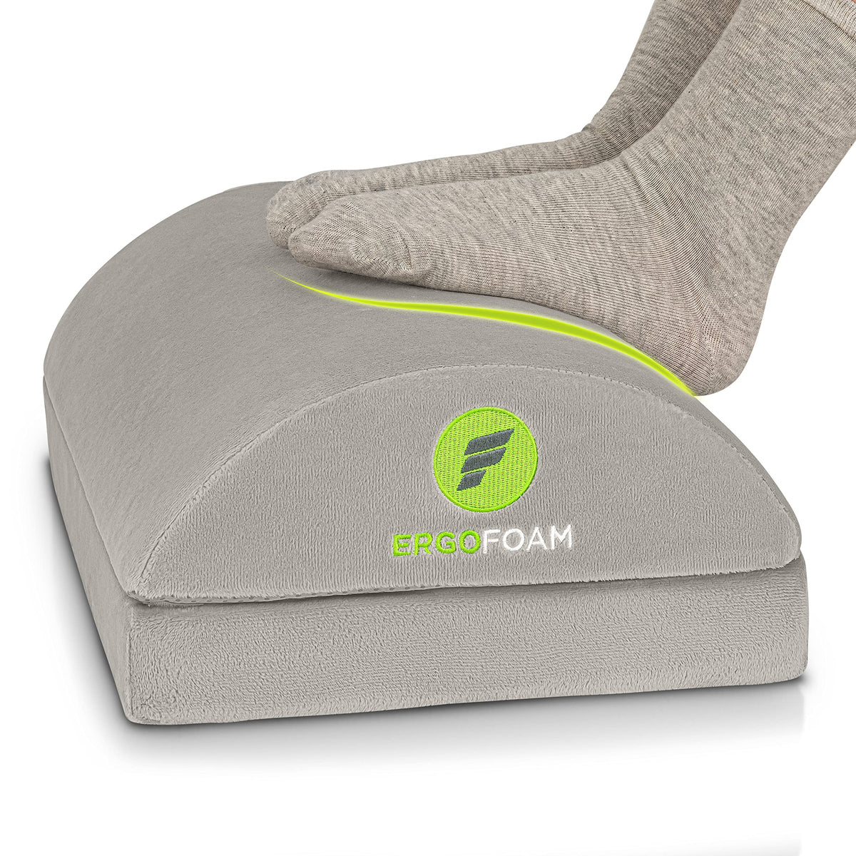 ErgoFoam Foot Rest for Under Desk at Work Adjustable - Chiropractor-Endorsed, High-Density Foam, Velvet (Black)