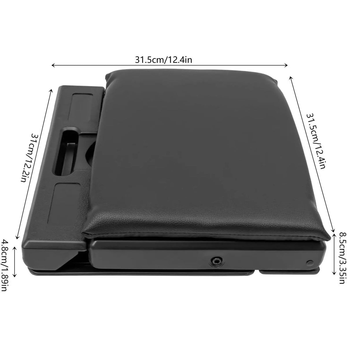 PU Leather Adjustable Under Desk Foot Rest - 4-Height Levels Ergonomic Portable Foot Stool with Massage Cushion, Rectangular ABS+PU+Sponge, 2.58kg/5.69lbs, 80kg/176lbs Capacity, Ideal for Home, Car, Trains, Business Travels, Camping Users