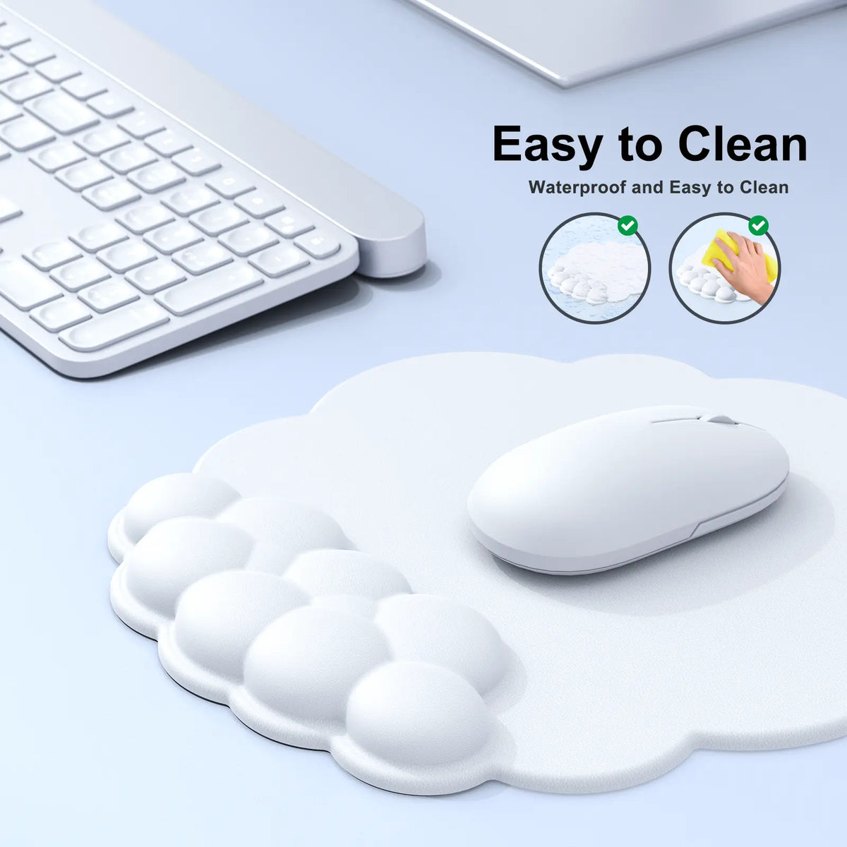 Ergonomic Cloud Wrist Rest Gaming & Universal Mouse Pad Set with Keyboard Wrist Support, Non-Slip Office Accessories