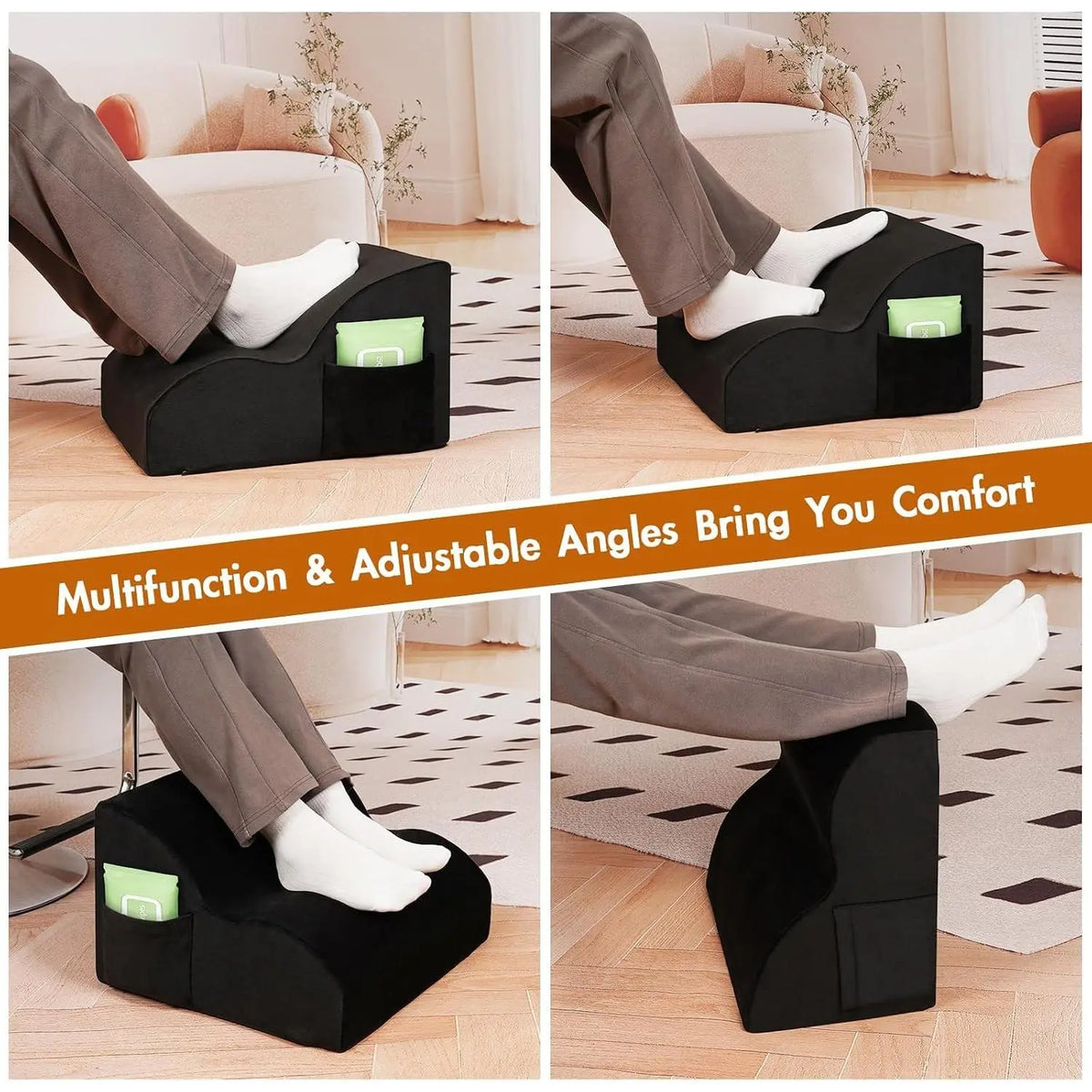 Ergonomic Under-Desk Foot Rest, Comfortable Office Foot Stool for Work