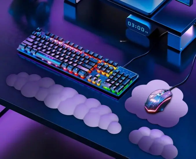 Ergonomic Cloud Keyboard Wrist Rest With Mouse Pad Set For Office Gaming Computer Laptop