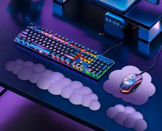 Ergonomic Cloud Keyboard Wrist Rest With Mouse Pad Set For Office Gaming Computer Laptop