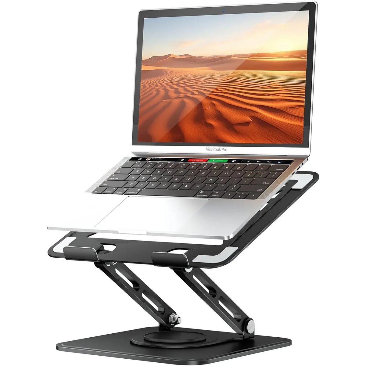 Laptop Stand for Desk, Adjustable  Stand Holder with 360° Rotating Base,  Laptop Riser Compatible with MacBook Pro Air,  Laptops 10-15.6"-Black