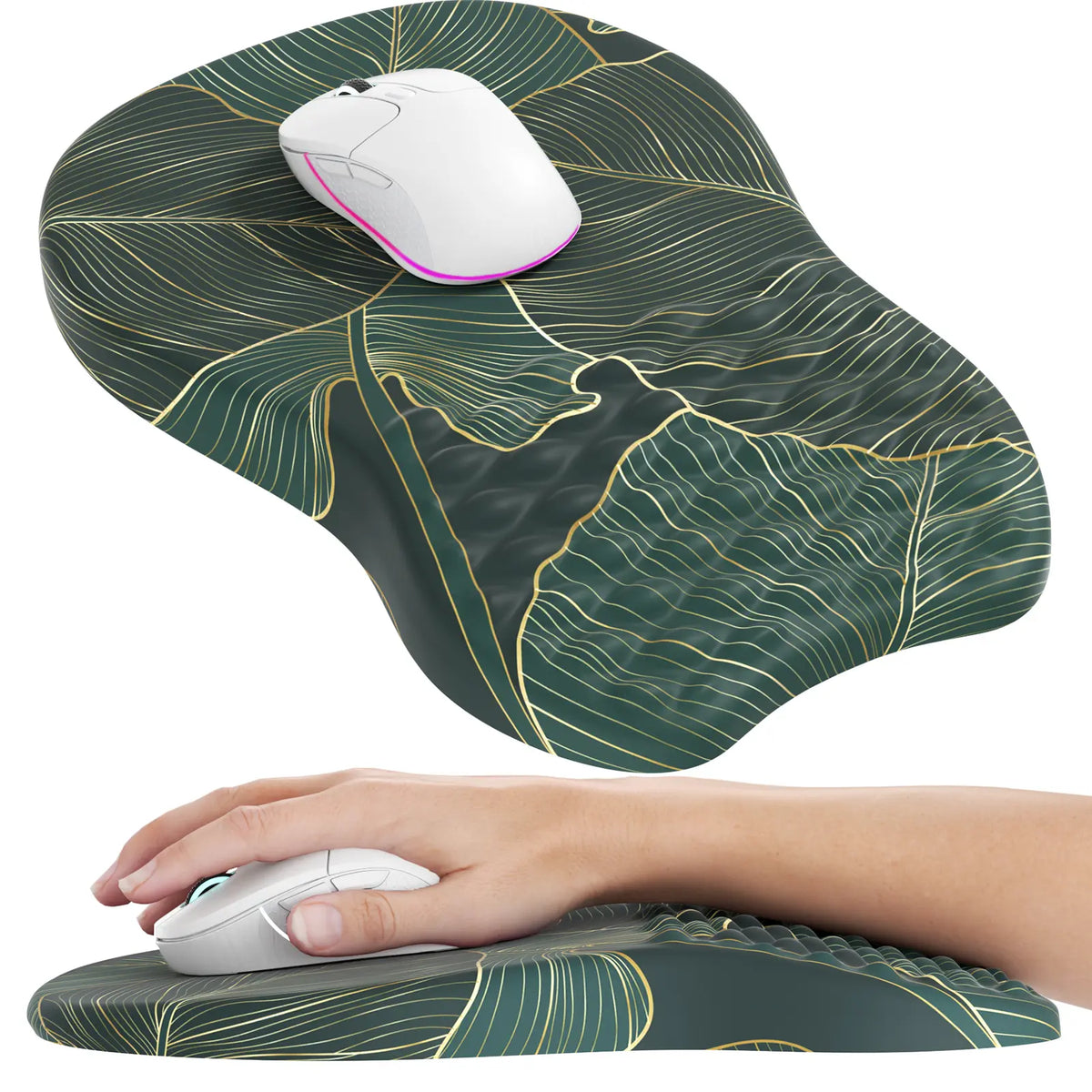 MROCO Ergonomic Memory Foam Wrist Rest Mouse Pad, 11.8 x 7.8 x 1.2 in Micro-Texture Fabric Surface, Non-Slip Base Office Accessories for Home/Office Use, Black, Cleanable with Damp Cloth,sohochic