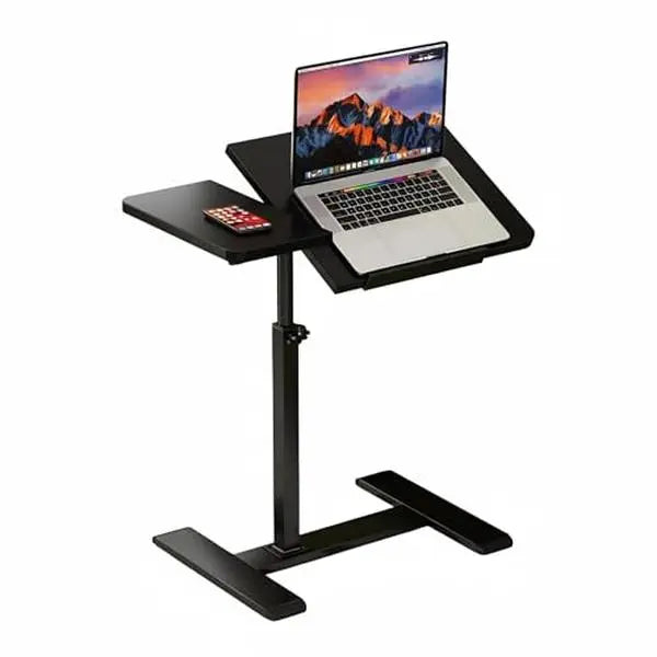Height Adjustable Rolling Laptop Standing Desk - Ergonomic Laptop Stand, Desktop Stand Setup, Home Office/Classroom Overbed Table with 4 Hidden 360° Wheels, 1-Hand Height Adjustment, Tilting Cart (Black), Computer Stand For Laptop, High,sohochic
