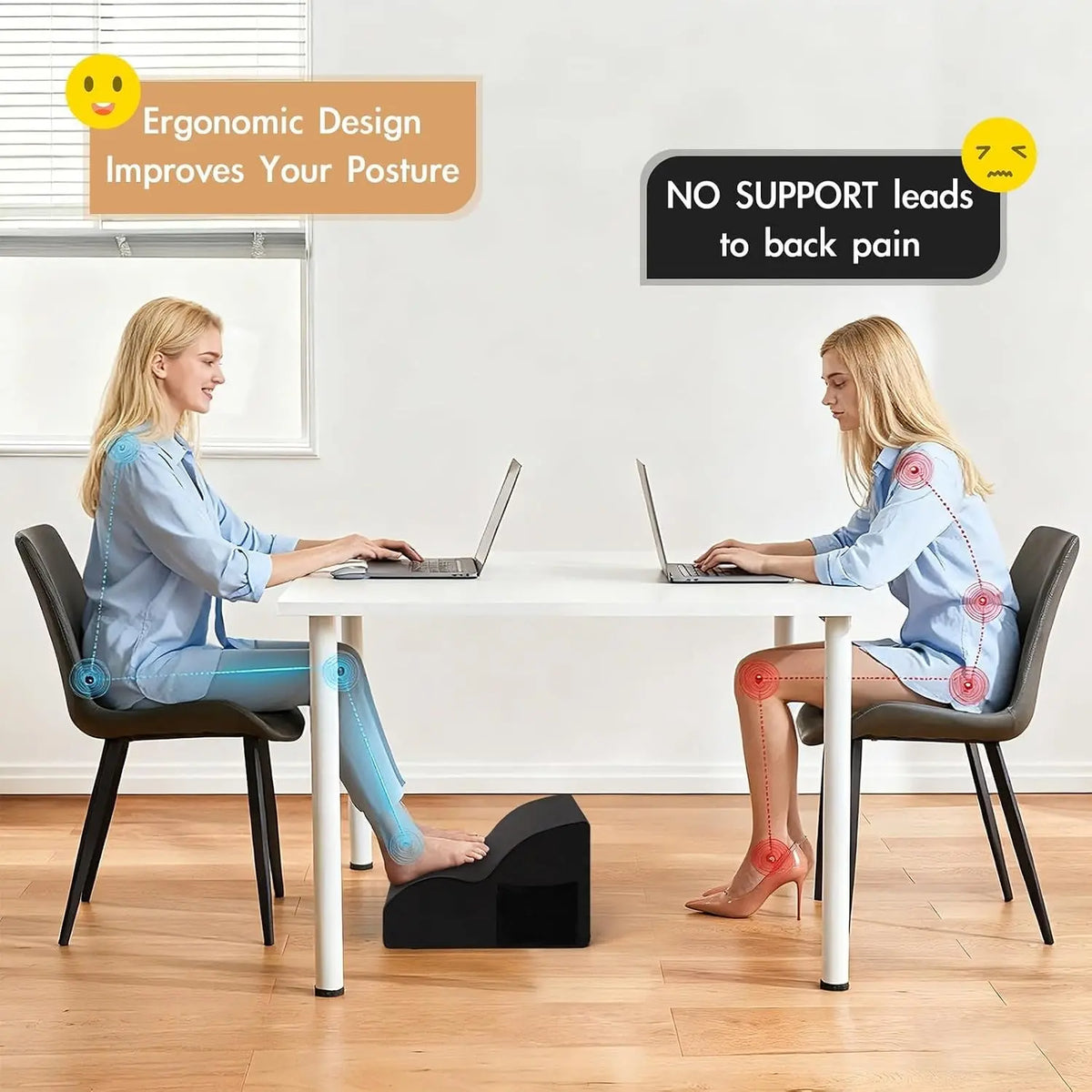 Ergonomic Under-Desk Foot Rest, Comfortable Office Foot Stool for Work