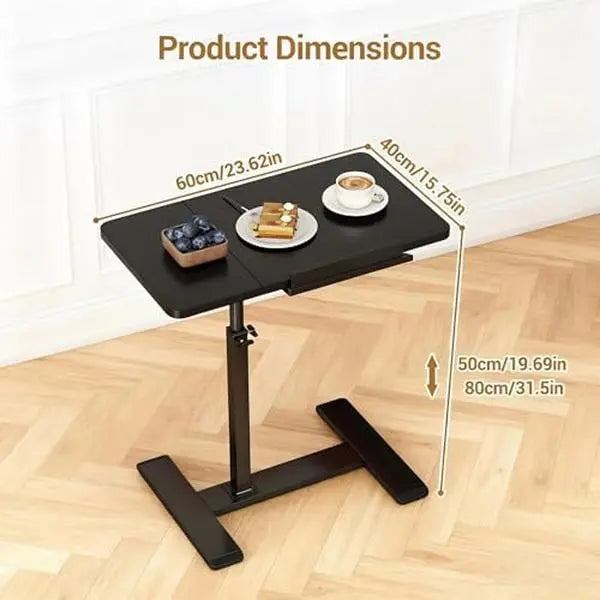 Height Adjustable Rolling Laptop Standing Desk - Ergonomic Laptop Stand, Desktop Stand Setup, Home Office/Classroom Overbed Table with 4 Hidden 360° Wheels, 1-Hand Height Adjustment, Tilting Cart (Black), Computer Stand For Laptop, High,sohochic