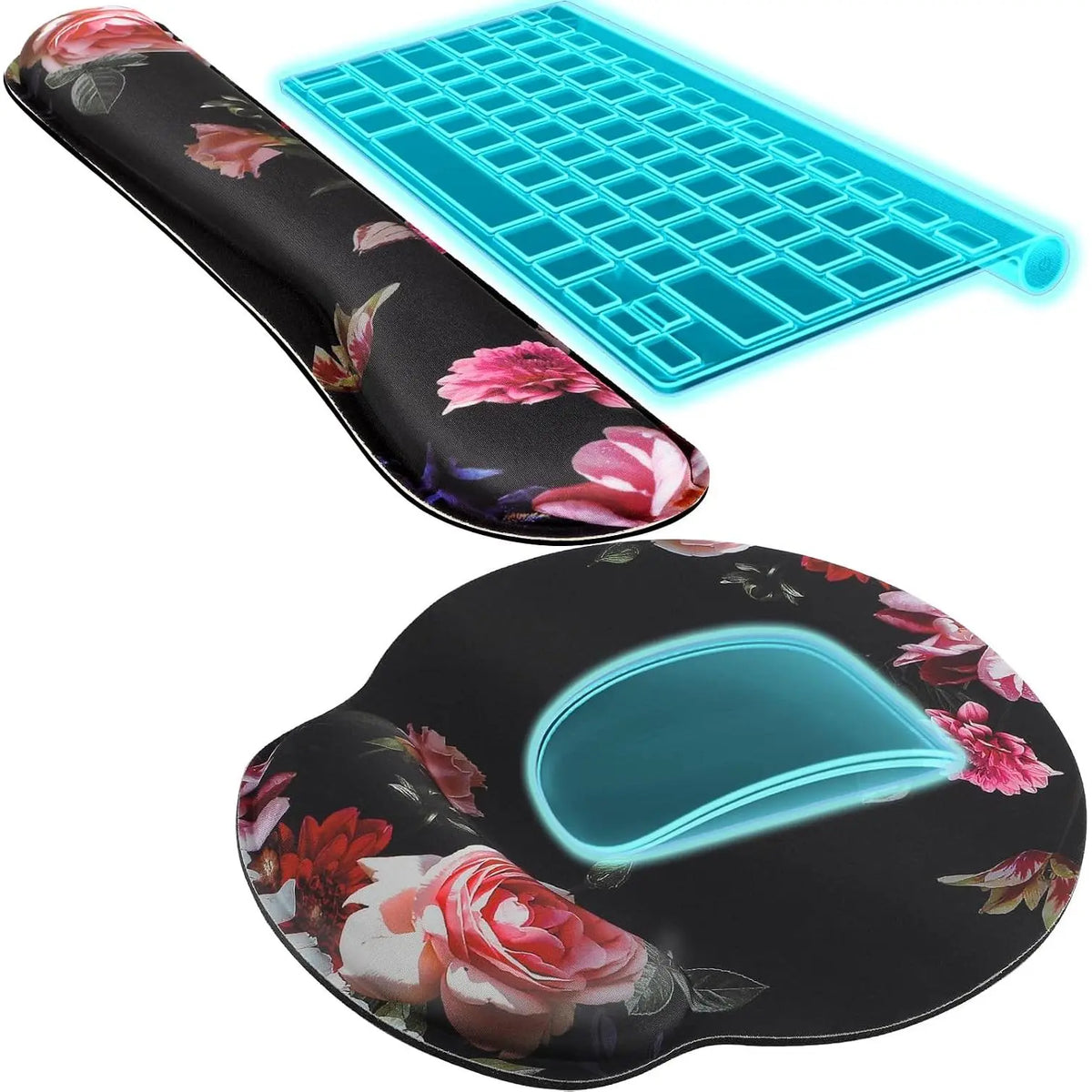 Memory Foam Keyboard Wrist Rest, Ergonomic Design, Non-Slip Base, Wrist Support for Office Use, Supports Wrists