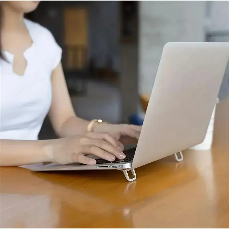 2-Piece Ergonomic Adjustable Ventilated Universal Laptop Stand Set, Portable Notebook Holder, Desk Accessories, Computer Stand for Laptop, Home Office Desk Riser