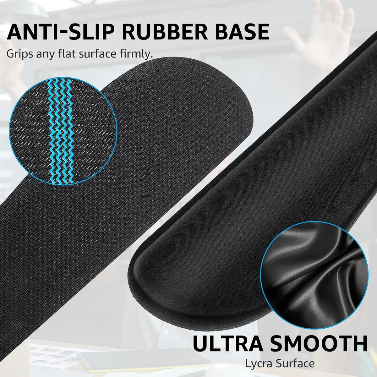 Memory Foam Keyboard Wrist Rest, Ergonomic Design, Non-Slip Base, Wrist Support for Office Use, Supports Wrists