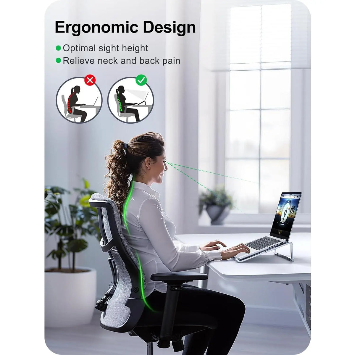 Laptop Stand for Desk,   Stand for Laptop, Foldable Laptop Riser, Portable Laptop Stand, Compatible for MacBook Pro/Air, , , , 11'' -15.6'' ()