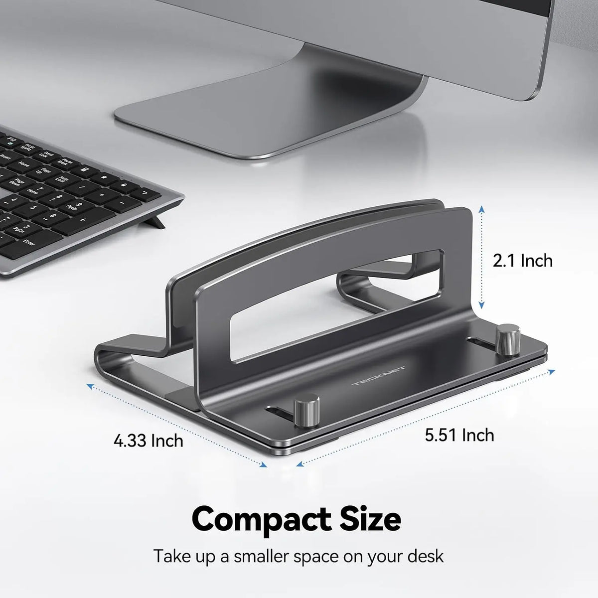 Vertical Laptop Stand, Adjustable  Laptop Stand (Fits Up to 17.3"), Space-Saving Vertical Stand with Non-Slip & Scratch-Resistant , Compatible with MacBook Pro/Air, ,