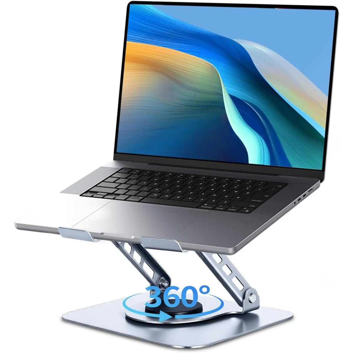 Adjustable Foldable Aluminum Laptop Stand for Desk, Silver - Ergonomic Riser for 10-15.6 inch Laptops and Tablets with Adjustable Height & Angle for Improved ComfortGift